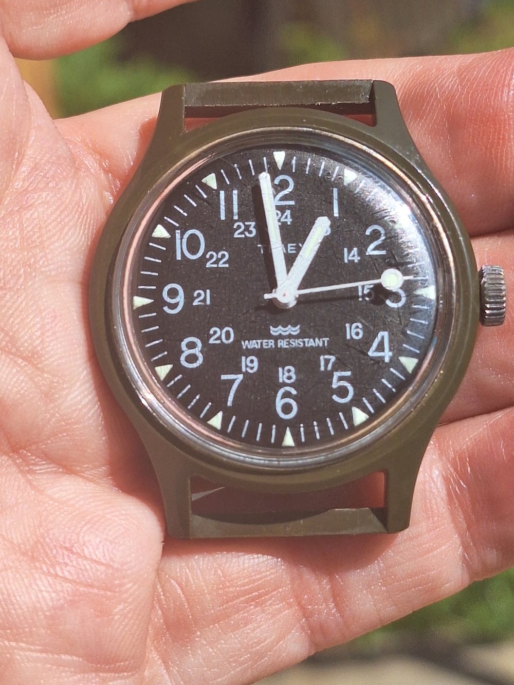 Vintage Timex Camper Military Field Watch - Olive Green MacGyver - Picture 2 of 6